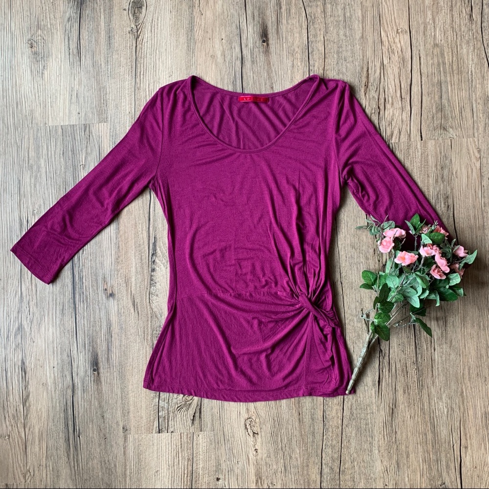 Velvet | Knotted 3/4 Sleeve Top